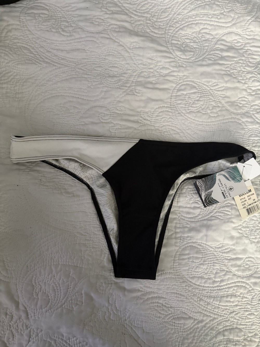 Volcom Black and White Swim Bottom